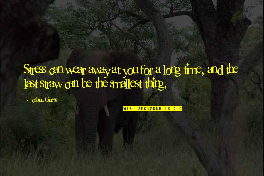 Naniko Rent Quotes By Joshua Guess: Stress can wear away at you for a
