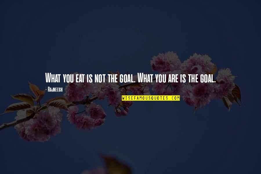 Nanjing Tech Quotes By Rajneesh: What you eat is not the goal. What