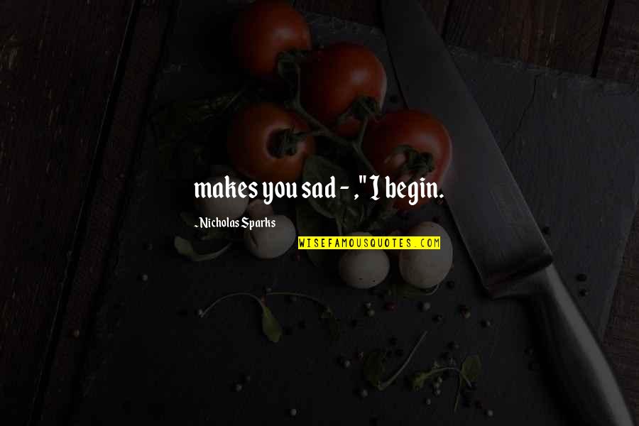 Nannemans Salvage Quotes By Nicholas Sparks: makes you sad - ," I begin. Nannemans Salvage Quotes By Nicholas Sparks: makes you sad - ," I begin.
