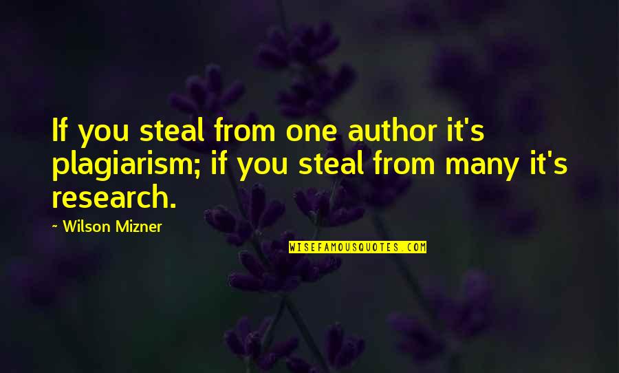 Nannos Berwyn Quotes By Wilson Mizner: If you steal from one author it's plagiarism;