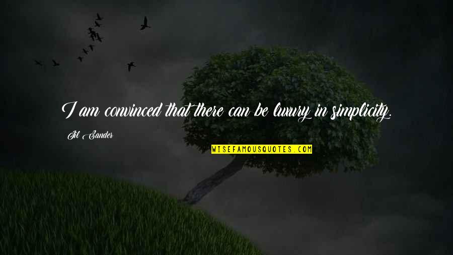 Nanny Yiddish Quotes By Jil Sander: I am convinced that there can be luxury