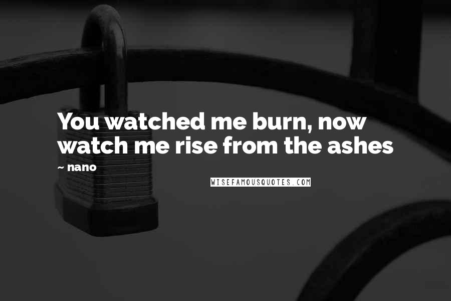 Nano quotes: You watched me burn, now watch me rise from the ashes