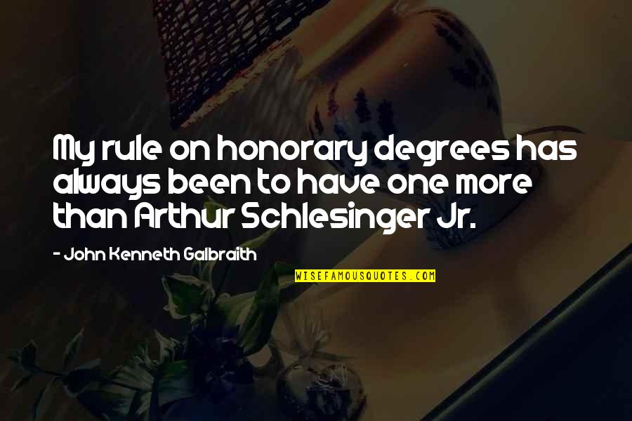 Nanyamka Hales Quotes By John Kenneth Galbraith: My rule on honorary degrees has always been
