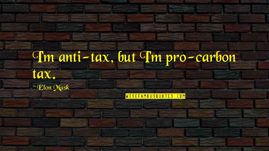 Nanzenji Garden Quotes By Elon Musk: I'm anti-tax, but I'm pro-carbon tax.