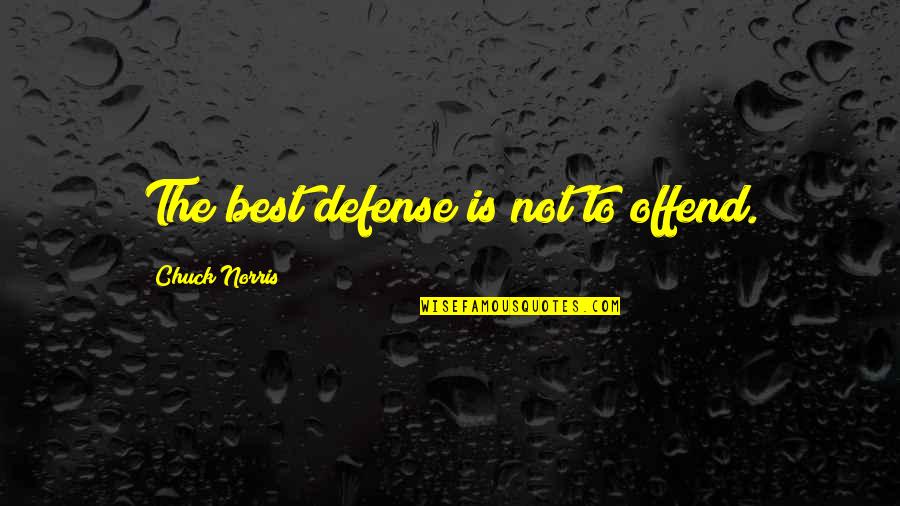 Naoki Yoshida Quotes By Chuck Norris: The best defense is not to offend. Naoki Yoshida Quotes By Chuck Norris: The best defense is not to offend.