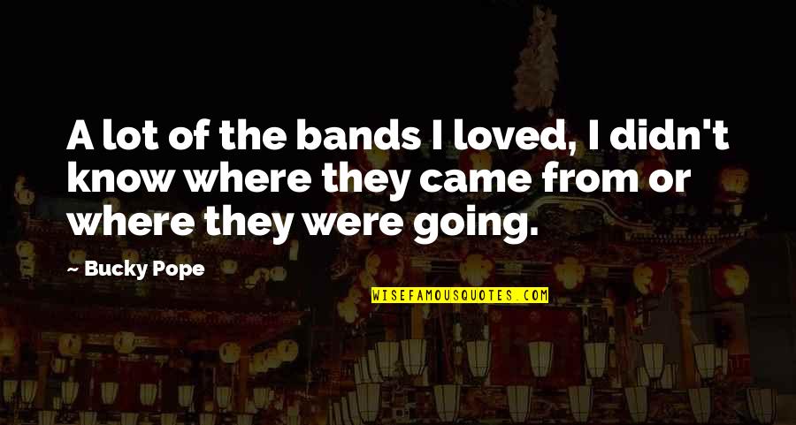 Napadac Quotes By Bucky Pope: A lot of the bands I loved, I Napadac Quotes By Bucky Pope: A lot of the bands I loved, I