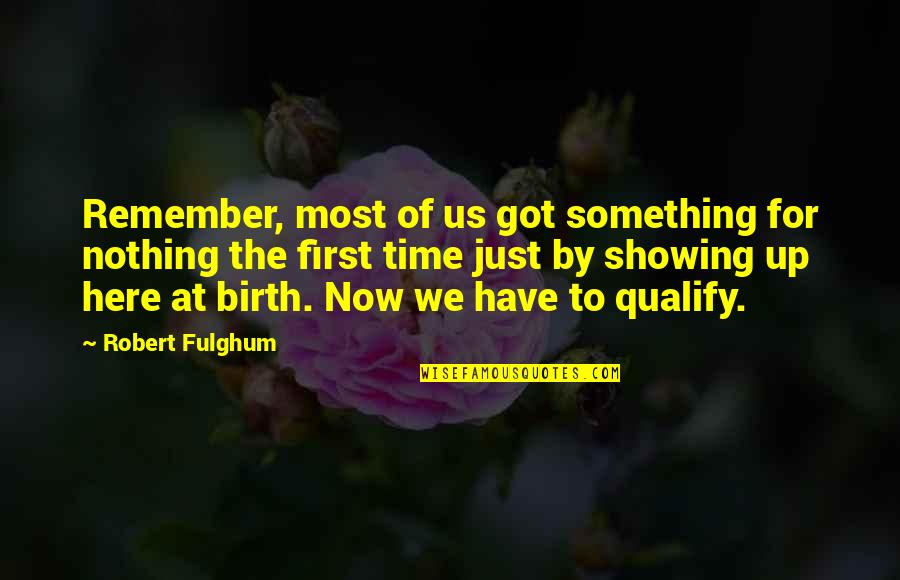 Napishti Quotes By Robert Fulghum: Remember, most of us got something for nothing