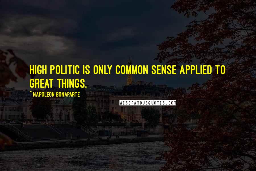 Napoleon Bonaparte quotes: High politic is only common sense applied to great things.