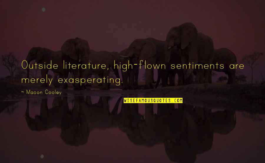 Napoleon Deathbed Quotes By Mason Cooley: Outside literature, high-flown sentiments are merely exasperating.