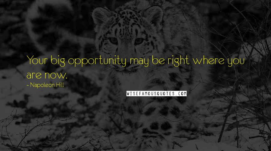 Napoleon Hill quotes: Your big opportunity may be right where you are now.