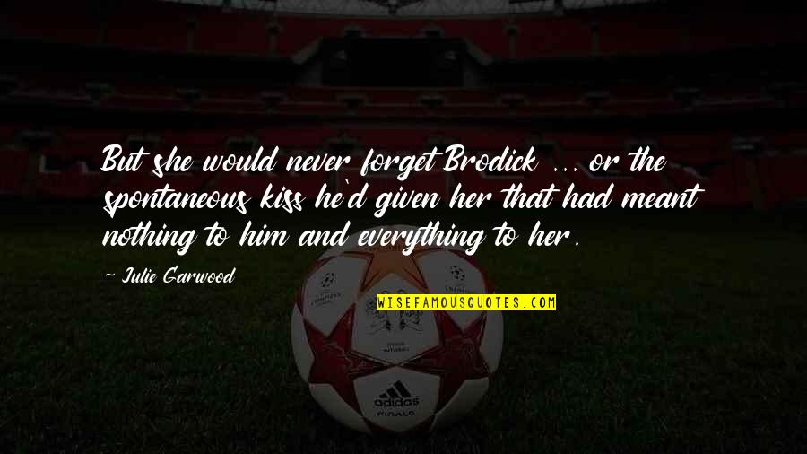 Napolju Hladne Quotes By Julie Garwood: But she would never forget Brodick ... or Napolju Hladne Quotes By Julie Garwood: But she would never forget Brodick ... or
