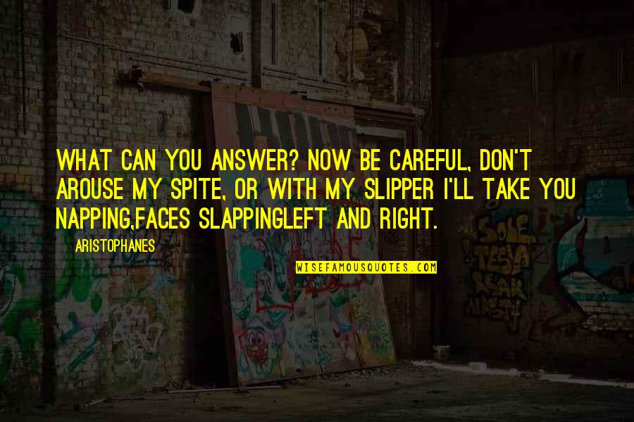Napping Quotes By Aristophanes: What can you answer? Now be careful, don't
