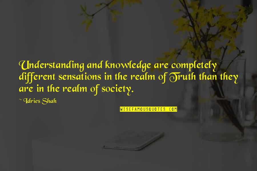 Naqshbandi Quotes By Idries Shah: Understanding and knowledge are completely different sensations in