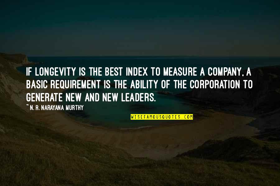 Narayana Murthy Best Quotes By N. R. Narayana Murthy: If longevity is the best index to measure