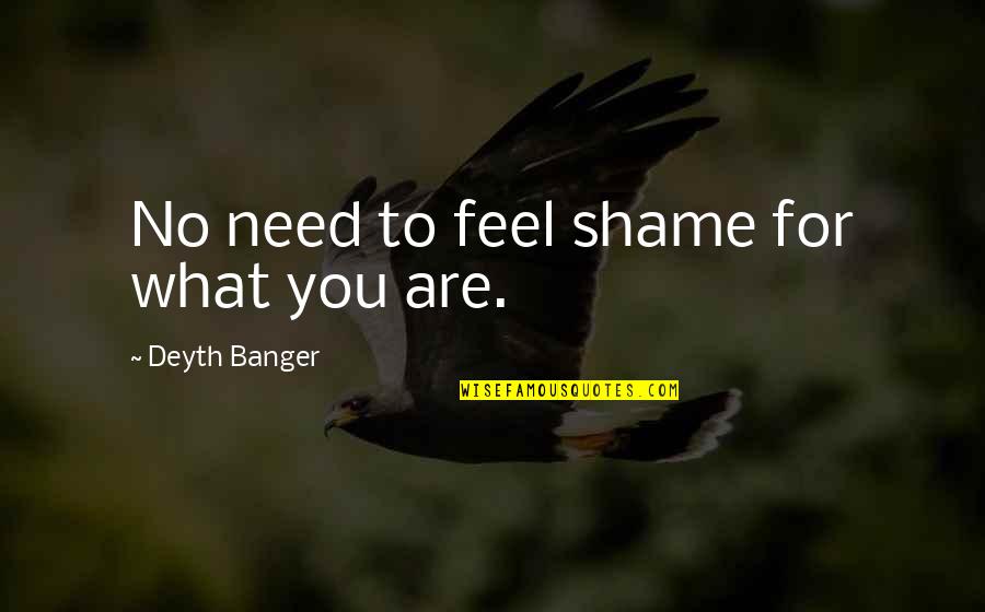 Narbeh Gharakhanian Quotes By Deyth Banger: No need to feel shame for what you