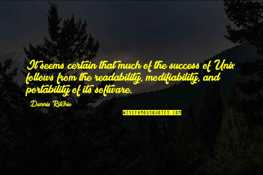 Narcissisme Secondaire Quotes By Dennis Ritchie: It seems certain that much of the success