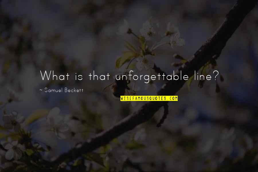 Narcissistic Friend Quotes By Samuel Beckett: What is that unforgettable line?