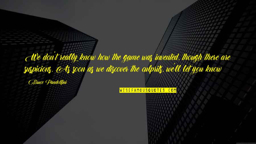 Naredo Well Quotes By Bruce Pandolfini: We don't really know how the game was