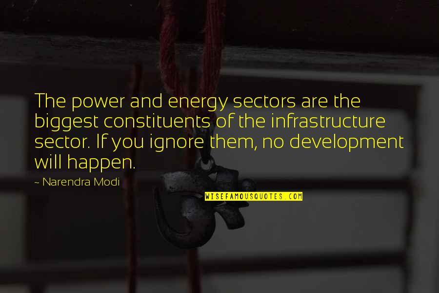 Narendra Modi Quotes By Narendra Modi: The power and energy sectors are the biggest