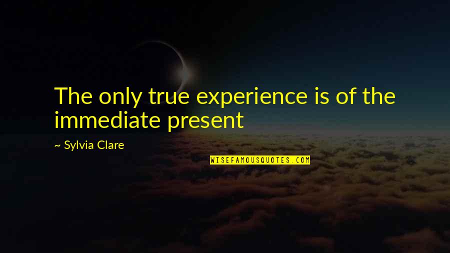 Narks Quotes By Sylvia Clare: The only true experience is of the immediate Narks Quotes By Sylvia Clare: The only true experience is of the immediate