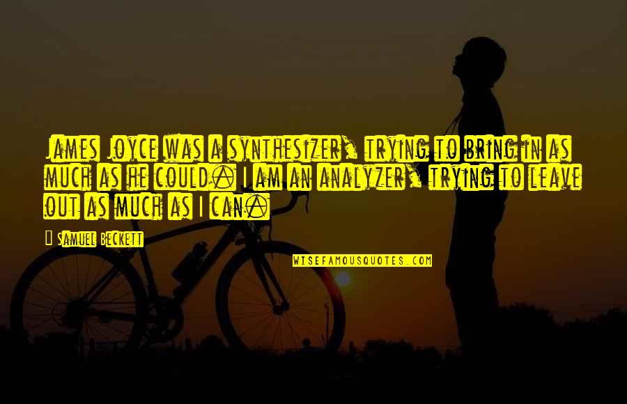 Narmers Palette Quotes By Samuel Beckett: James Joyce was a synthesizer, trying to bring