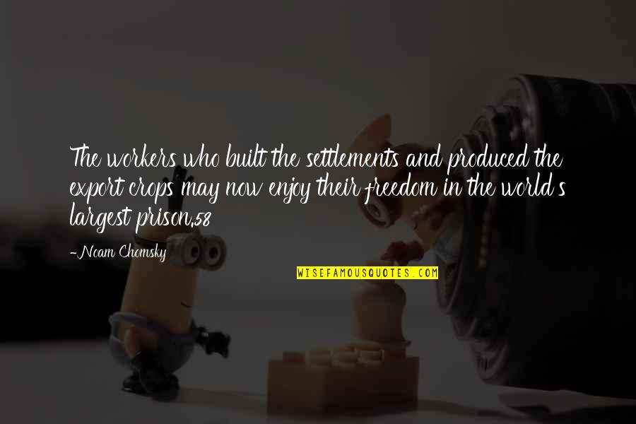 Narnian Ship Quotes By Noam Chomsky: The workers who built the settlements and produced Narnian Ship Quotes By Noam Chomsky: The workers who built the settlements and produced