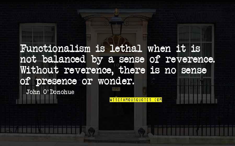 Narrada El Quotes By John O'Donohue: Functionalism is lethal when it is not balanced