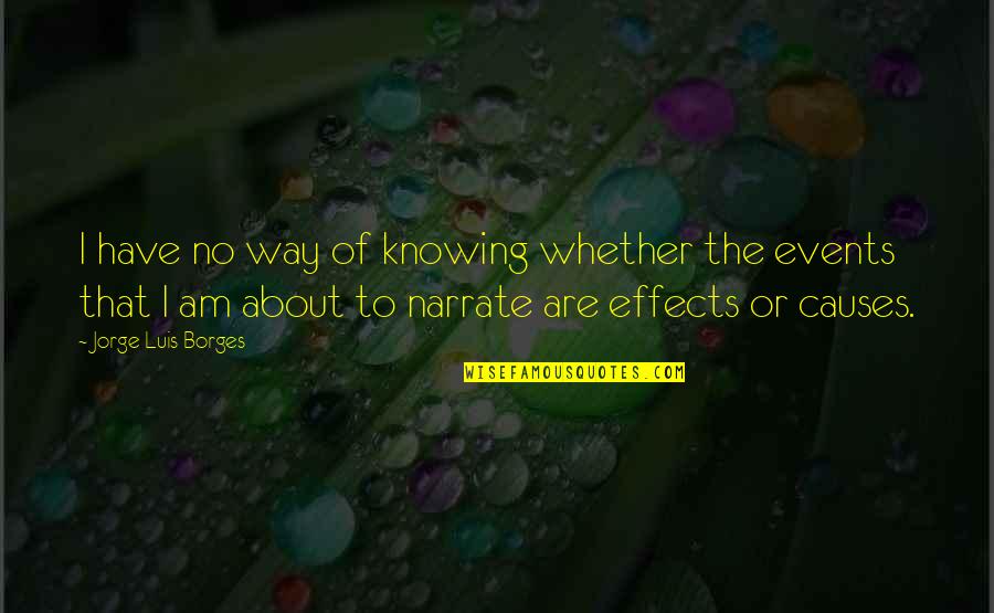 Narrate Quotes By Jorge Luis Borges: I have no way of knowing whether the