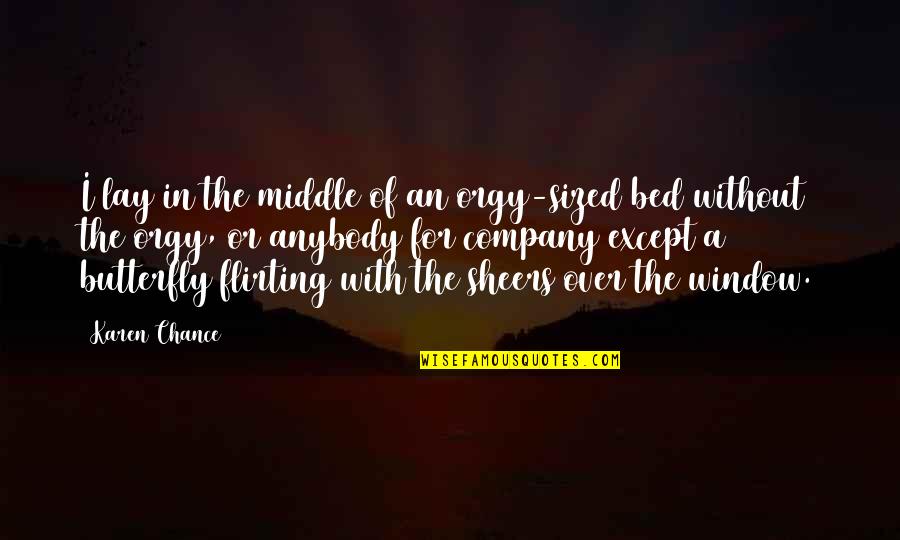 Narration Paragraph Quotes By Karen Chance: I lay in the middle of an orgy-sized Narration Paragraph Quotes By Karen Chance: I lay in the middle of an orgy-sized