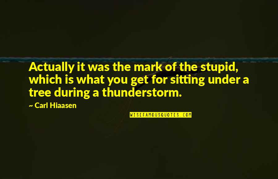 Narrations Quotes By Carl Hiaasen: Actually it was the mark of the stupid,