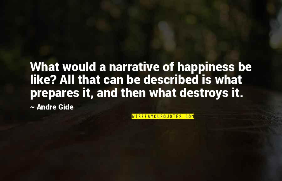 Narrative Quotes By Andre Gide: What would a narrative of happiness be like?