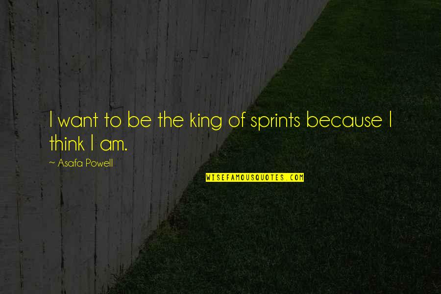 Narratological Approach Quotes By Asafa Powell: I want to be the king of sprints
