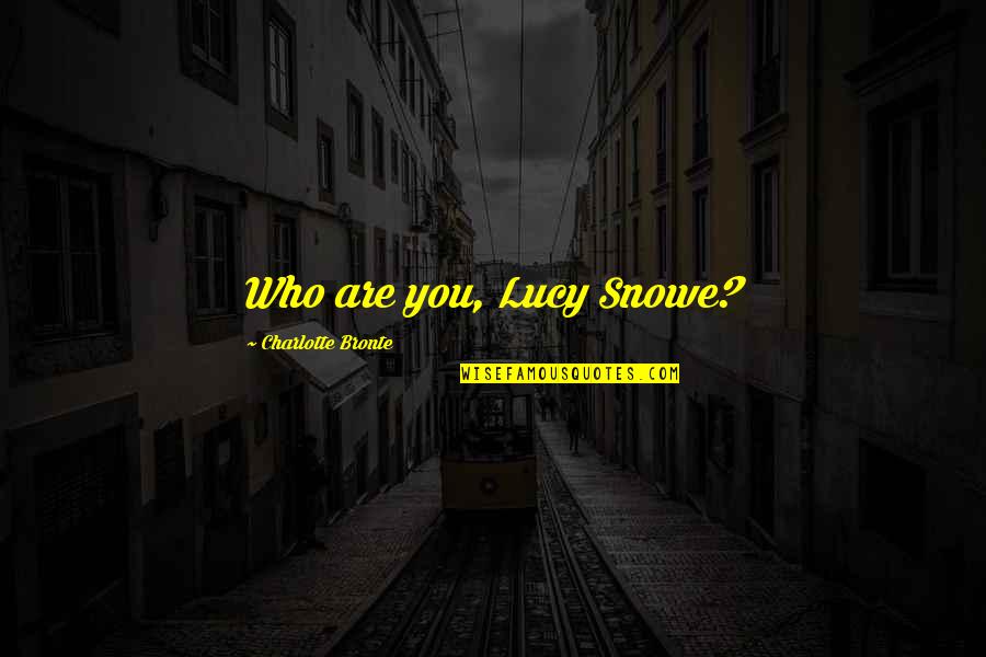 Narrator Quotes By Charlotte Bronte: Who are you, Lucy Snowe?