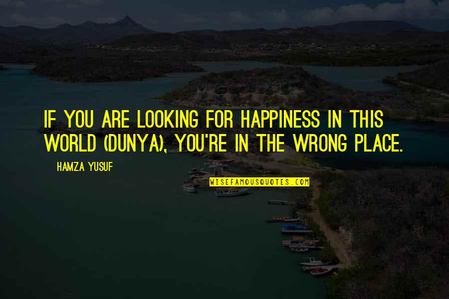 Narratorial Voice Quotes By Hamza Yusuf: If you are looking for happiness in this
