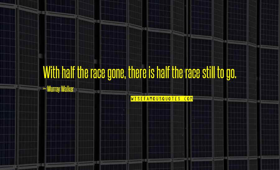 Narrow Thinking Quotes By Murray Walker: With half the race gone, there is half