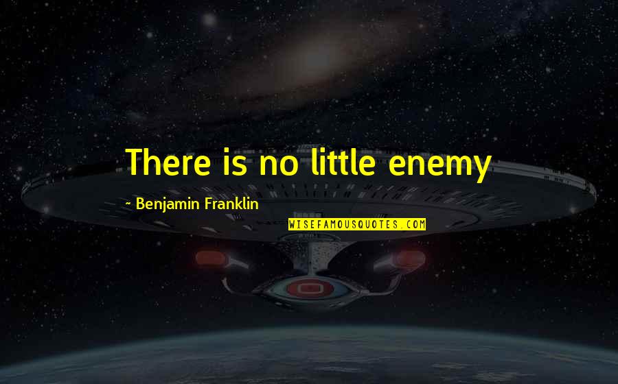 Narumon Aouchai Quotes By Benjamin Franklin: There is no little enemy Narumon Aouchai Quotes By Benjamin Franklin: There is no little enemy