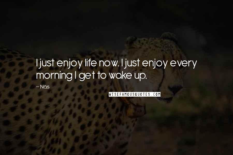 Nas quotes: I just enjoy life now. I just enjoy every morning I get to wake up.
