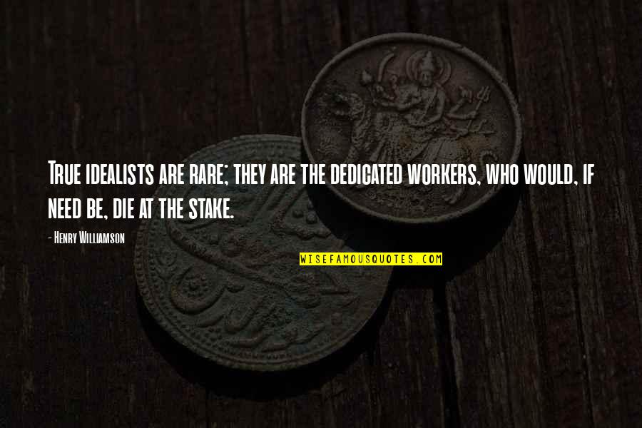 Nasaan Ka Nang Kailangan Kita Quotes By Henry Williamson: True idealists are rare; they are the dedicated