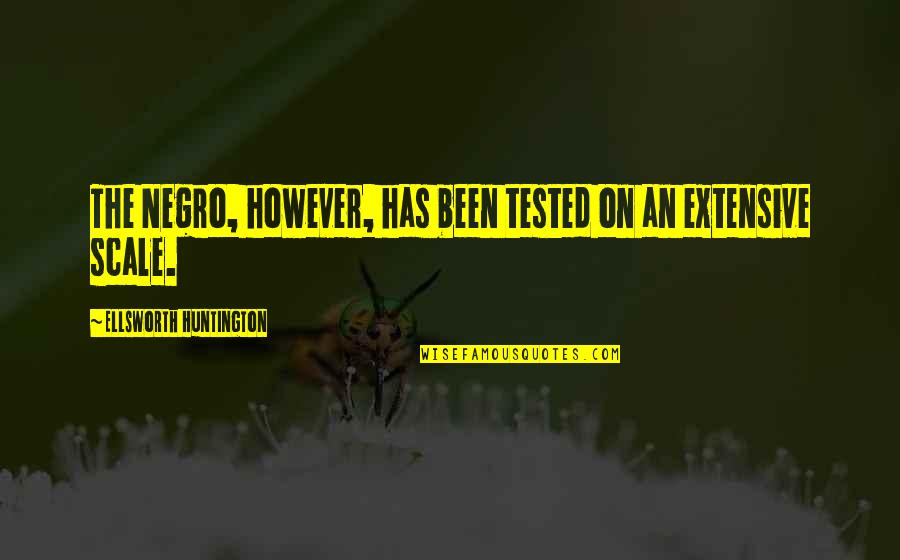 Nasb Quotes By Ellsworth Huntington: The Negro, however, has been tested on an Nasb Quotes By Ellsworth Huntington: The Negro, however, has been tested on an
