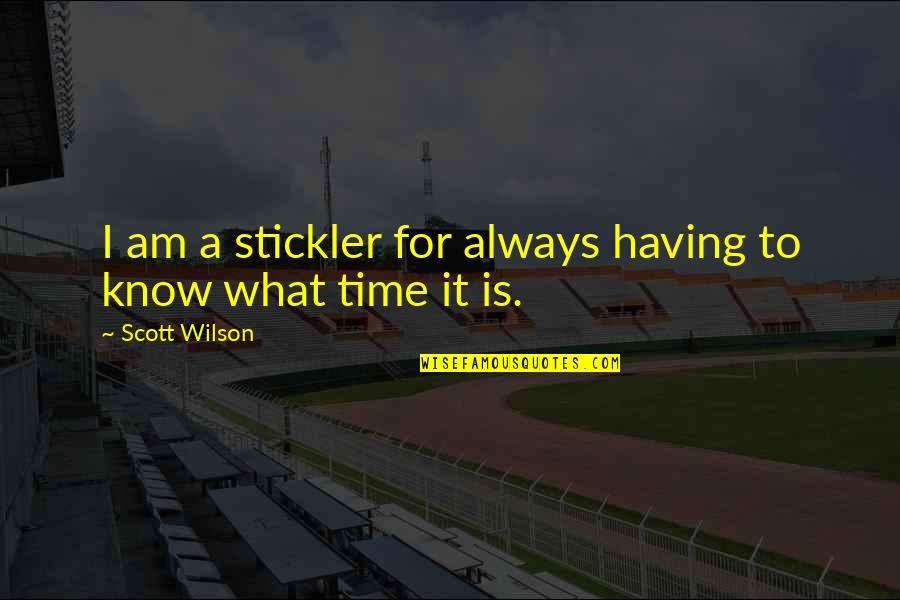 Nascera Una Quotes By Scott Wilson: I am a stickler for always having to Nascera Una Quotes By Scott Wilson: I am a stickler for always having to