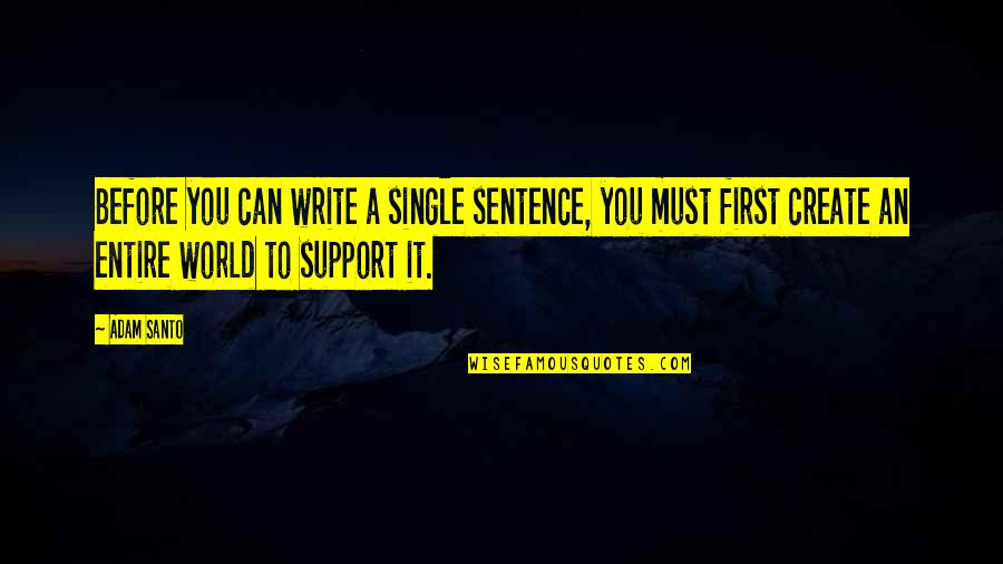 Naseehat Quotes By Adam Santo: Before you can write a single sentence, you Naseehat Quotes By Adam Santo: Before you can write a single sentence, you