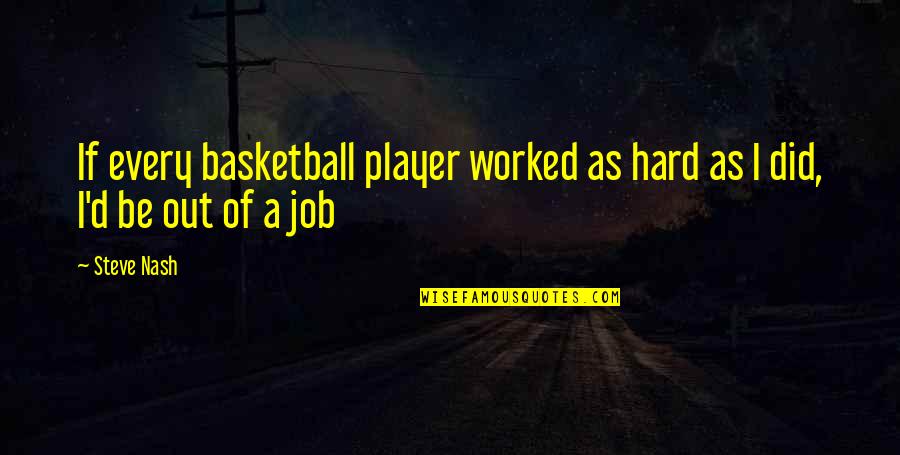 Nash Quotes By Steve Nash: If every basketball player worked as hard as
