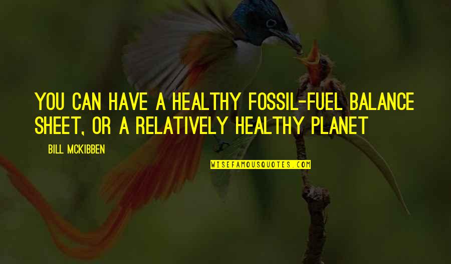 Nasilila Quotes By Bill McKibben: You can have a healthy fossil-fuel balance sheet,