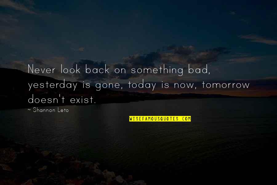 Nasima Razmyar Quotes By Shannon Leto: Never look back on something bad, yesterday is
