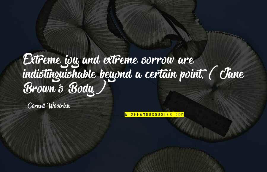 Nasimotto Quotes By Cornell Woolrich: Extreme joy and extreme sorrow are indistinguishable beyond Nasimotto Quotes By Cornell Woolrich: Extreme joy and extreme sorrow are indistinguishable beyond