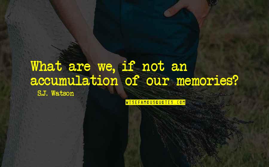 Nasrat Hakim Quotes By S.J. Watson: What are we, if not an accumulation of Nasrat Hakim Quotes By S.J. Watson: What are we, if not an accumulation of