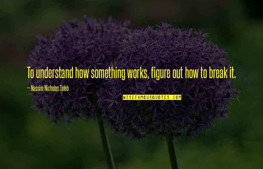 Nassim Nicholas Quotes By Nassim Nicholas Taleb: To understand how something works, figure out how