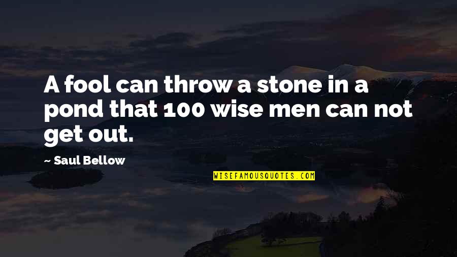 Nastase Contracting Quotes By Saul Bellow: A fool can throw a stone in a