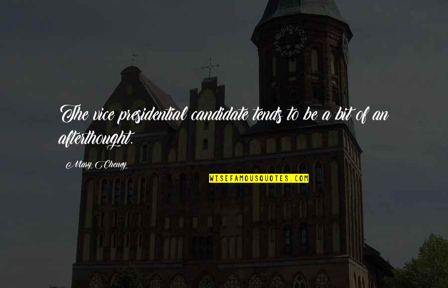 Nastel Quotes By Mary Cheney: The vice presidential candidate tends to be a