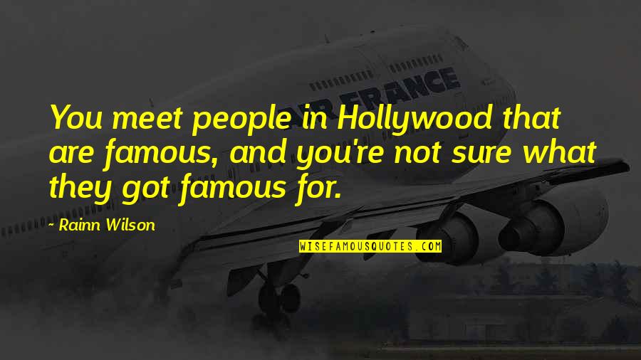 Nasty Females Quotes By Rainn Wilson: You meet people in Hollywood that are famous,